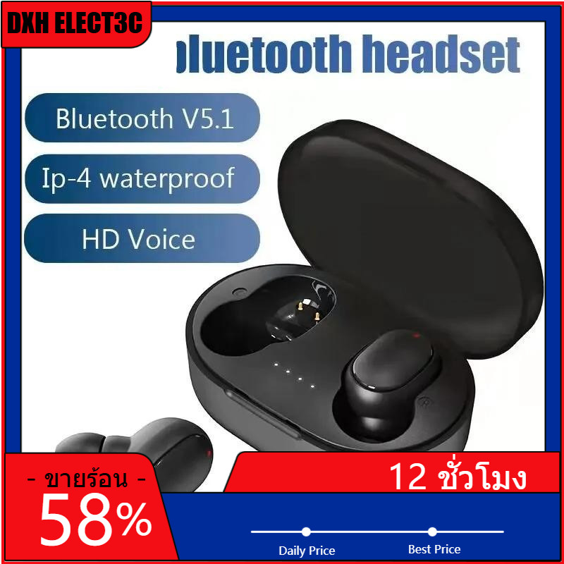 A6S TWS ชุดหูฟังไร้สายหูฟังบลูทูธแบบสปอร์ต Fone หูฟังสเตอริโอสําหรับการใช้งานทุกวัน