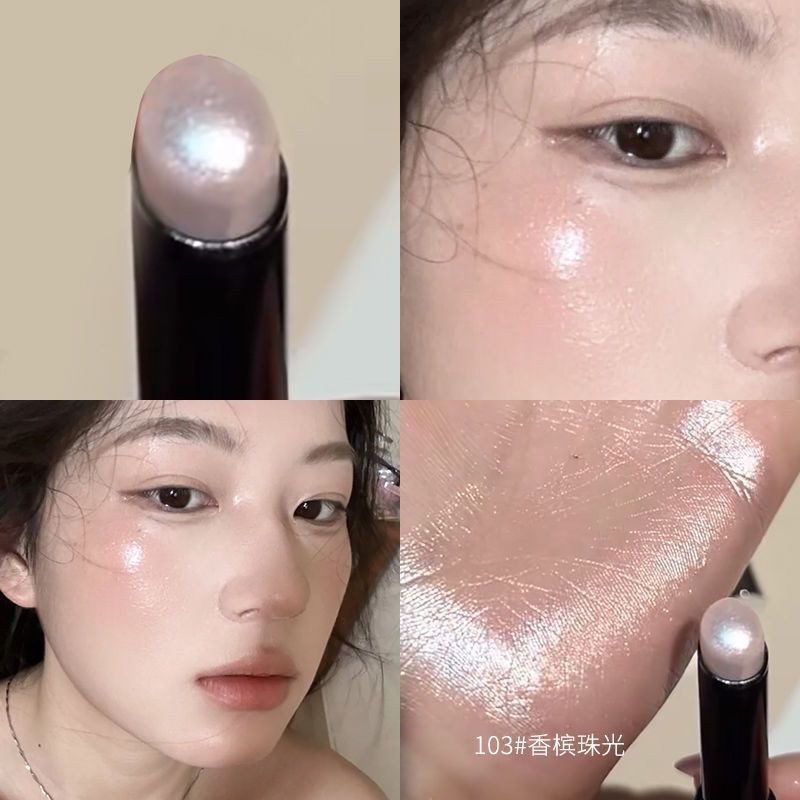 เพชรไฮไลท์ติดสาดประกายแสงหัวสะดุดตาสีแชมเปญสีชมพูแสงน้ํามุกประกายใบหน้าธรรมชาติเริ่มต้นกันน้ําและเหงื่อหลักฐาน ล