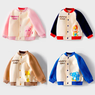 เสื้อแจ็กเก็ตเด็กบุฟลีซ แบบฤดูใบไม้ร่วง-หนาว เสื้อกันหนาวเด็ก แบบแขนยาวสวมเปิด นุ่มสบาย ปลอดภัยต่อสุขภาพ