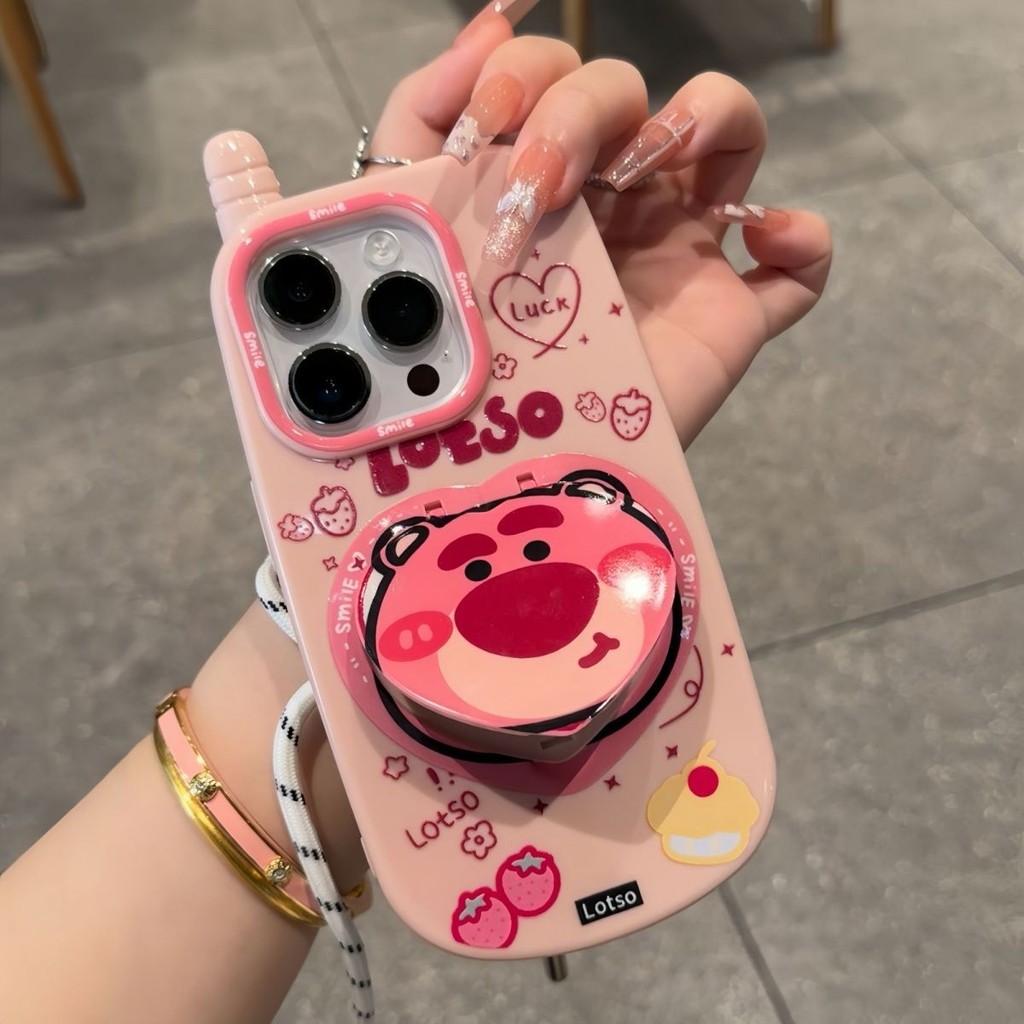 เหมาะสําหรับ iPhone 11, 15, 12, 13, 16, 14 Pro Max, 8 Plus, 7 Plus, X, XR, XS, Max 7, 8 Plus, SE เคสป้องกัน, กันรอยขีดข่วน, กันกระแทก, เคสป้องกันน้ําหนักเบา อะนิเมะพี่ใหญ่เคสโทรศัพท์สร้างสรรค์สวมกระจกและวงเล็บเคสป้องกันน่ารักเคสแข็งแฟชั่น ราคา ถูกที่สุด ดีลบีเคเค แกลเลอรีภาพที่ 8