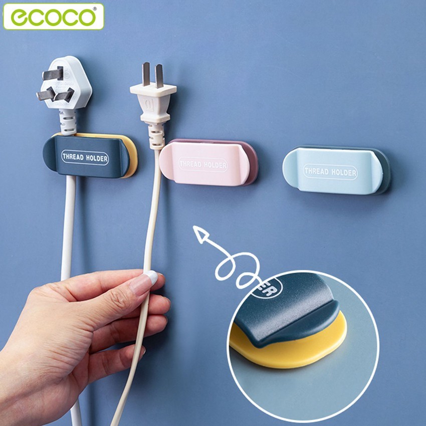 Ecoco ที่จัดระเบียบสายไฟ ที่เก็บสายไฟติดผนัง  คลิปเก็บสายไฟ ที่หนีบติดผนัง อุปกรณ์เก็บ แขวนสายไฟ