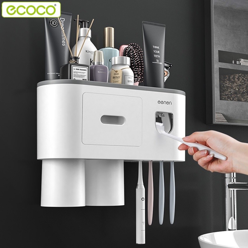 Ecoco กล่องใส่แปรงสีฟัน ที่กดบีบยาสีฟัน