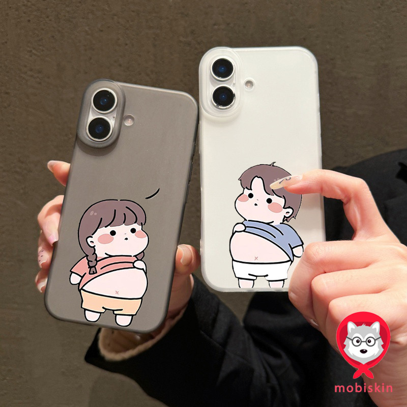 ฝาครอบโทรศัพท์นุ่ม ดูถูกจากมือเล็กๆน้อยๆ สาวเล็กอ้วนเครื่องหมายคำถาม For iPhone 11 13 15 เคส ไอโฟน12 14 ProMax 7 8Plus