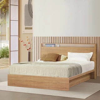 Looms เตียง 6 ฟุต รุ่น Kyoto สีไม้อ่อน (192X214X105 ซม.) แบรนด์ LOOMS
