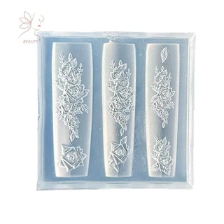 [maybeauty] 1 PC Chain ดอกไม้น้ําแข็ง 3D แม่พิมพ์อะคริลิคตกแต่งเล็บ DIY ออกแบบซิลิโคนเล็บแม่พิมพ์ {TH}