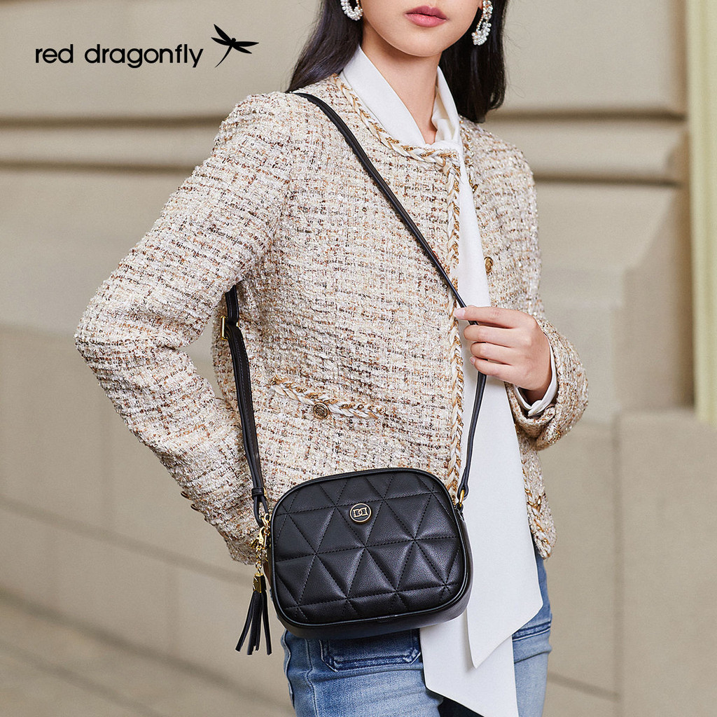 Fd Red Dragonfly Chanel สไตล์เพชรโซ่กระเป๋า 2025 สไตล์ใหม่กระเป๋าไหล่ Messenger กระเป๋า Niche High-E