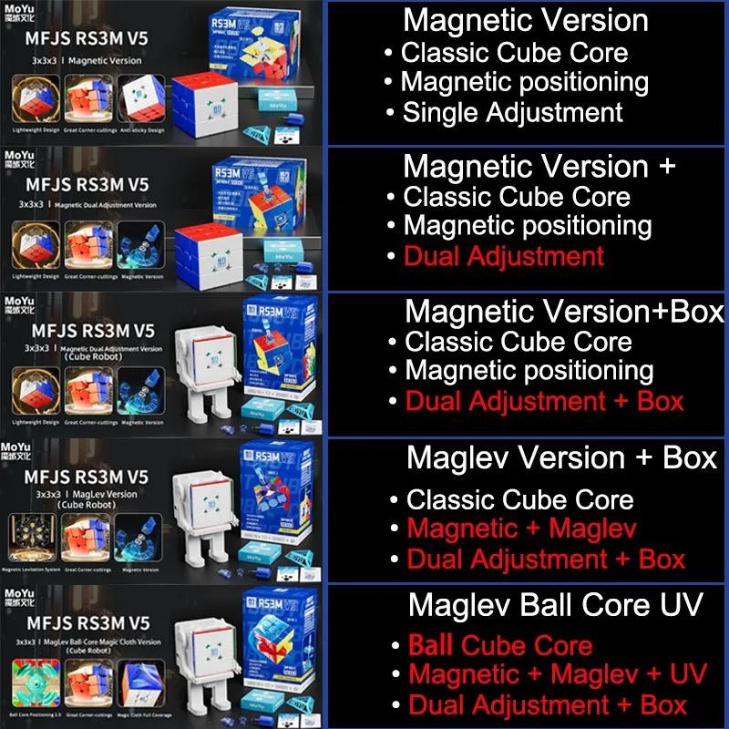 RS3M V5 Magnetic MagLev Ball-Core UV 3x3 Cube Cube Cube หุ่นยนต์จอแสดงผล rack Professional RS3M V5 ป
