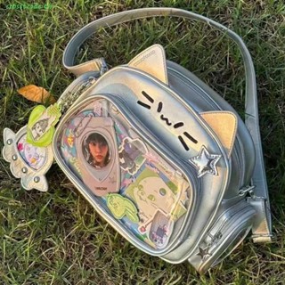 Crosstrade Kawaii Cat Itabag กระเป๋าเป้สะพายหลัง หนัง PU ใส …