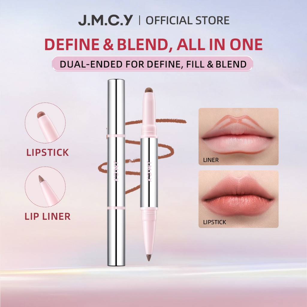 JMCY 5 in 1 ลิปสติก Lipliner Multi-uses Eyeliner Matte ลิปสติกและ Ombre Effect Long-last Makeup Effe