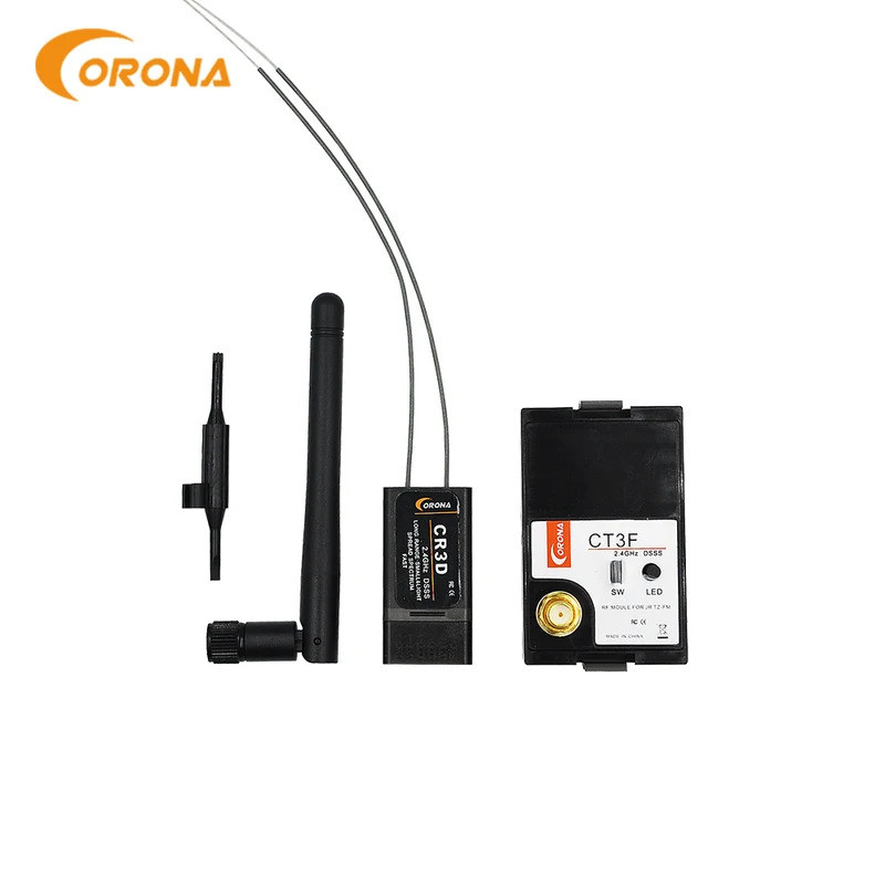 Corona CT3F 2.4GHz DSSS 3 ช่อง RF โมดูล & CR3D สําหรับ Futaba 3PM 3PK Hitec เครื่องส่งสัญญาณ