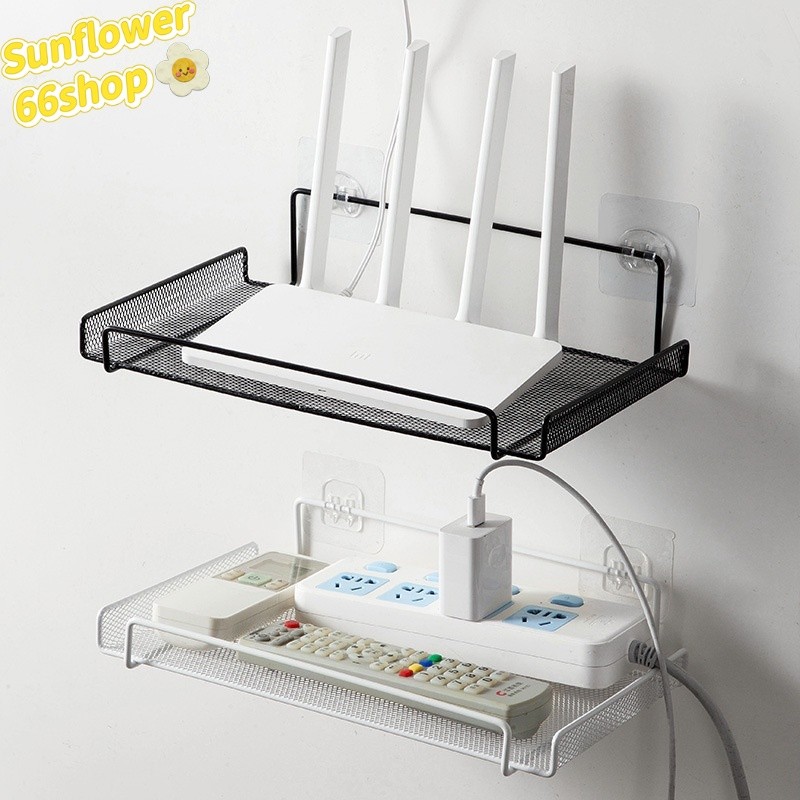 Sunflower66 30cmชั้นวางเราเตอร์ขนาดใหญ่ ขาตั้ง Wifi ไร้สาย ตัวยึดติดผนัง ที่ยึดเราเตอร์ ที่เก็บสายเค