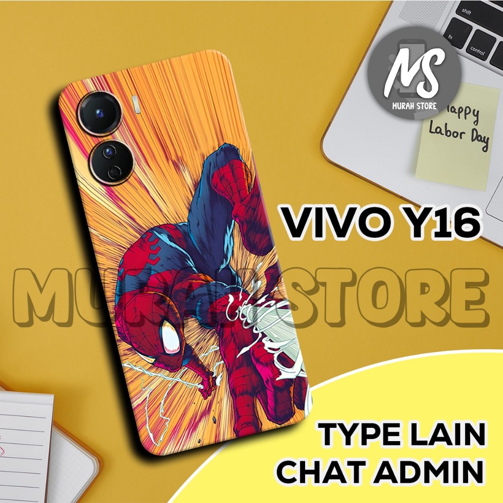 VIVO Y16/MS13 Rubber Softcase/SPIDERMAN Motif/VIVO Y16 Case/VIVO Y16 Silicone