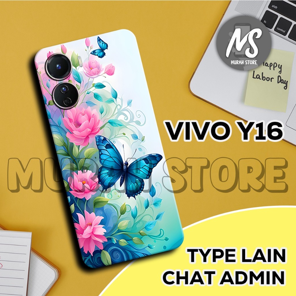 VIVO Y16/MS24 Rubber Softcase/FLOWER Motif/VIVO Y16 Case/VIVO Y16 Silicone