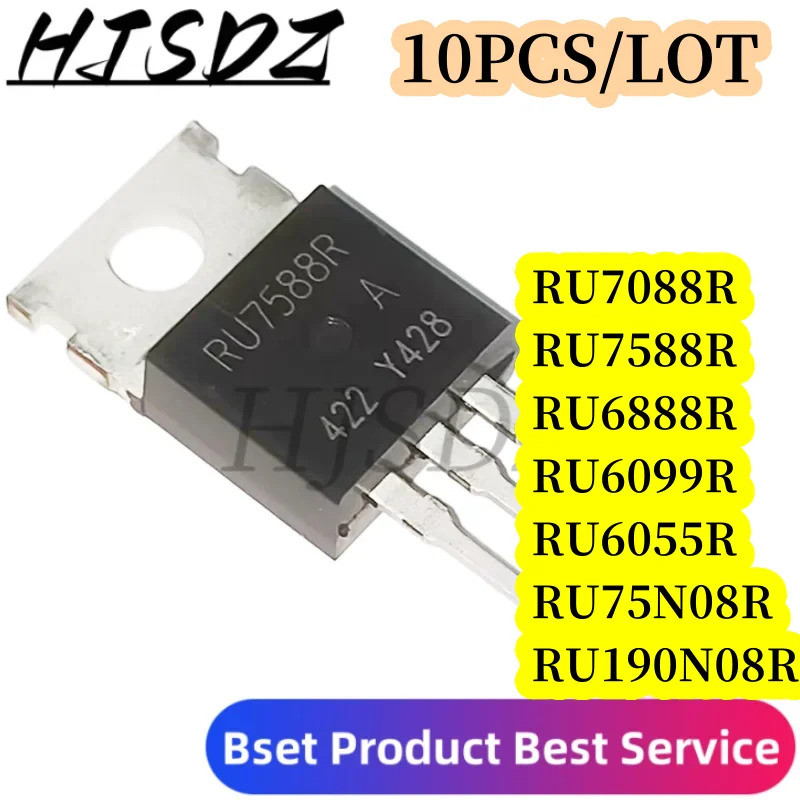 1-5PCS RU7088R RU7588R RU190N08R RU6888R RU75N08R RU6099R RU6055R TO-220 Field-effect ทรานซิสเตอร์