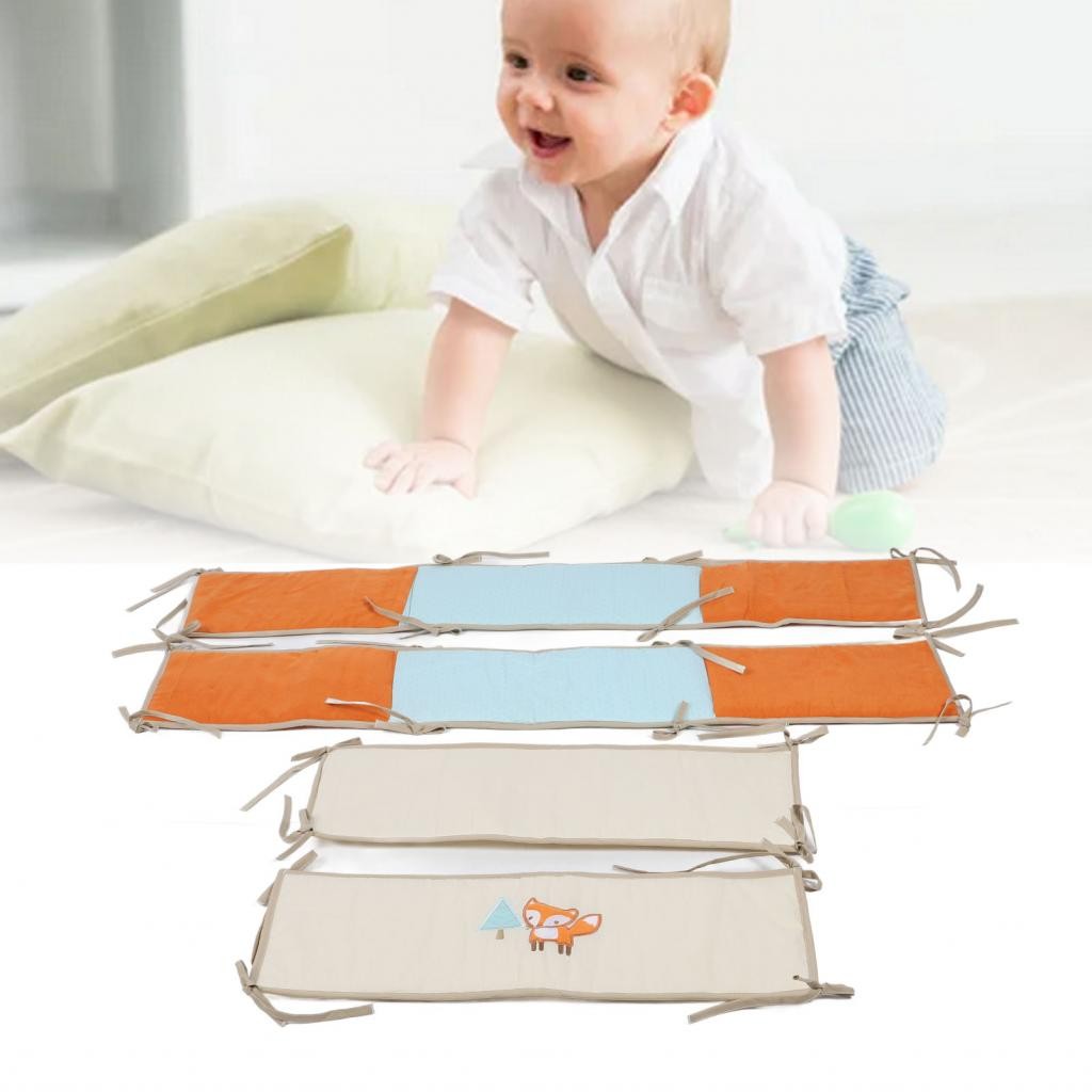 Baby กันชนสำหรับเปลอ่อนนุ่ม 4pcs Cot Bumper เด็กเตียงเด็ก