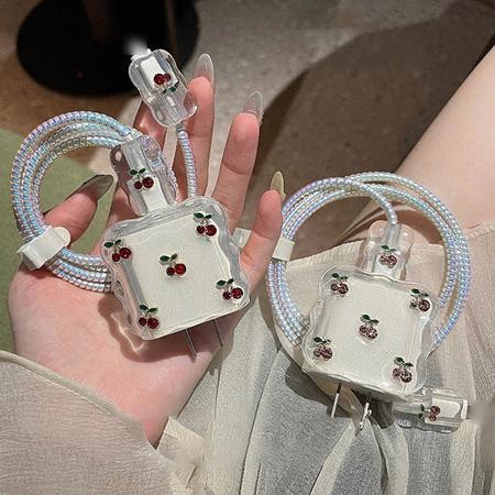 ส่งจากไทย เคส สายชาร์จ ลายการ์ตูนน่ารัก สำหรับแอปเปิ้ล Power Adapter 20W 18W ตัวถนอมสายชาร์จ Cable P