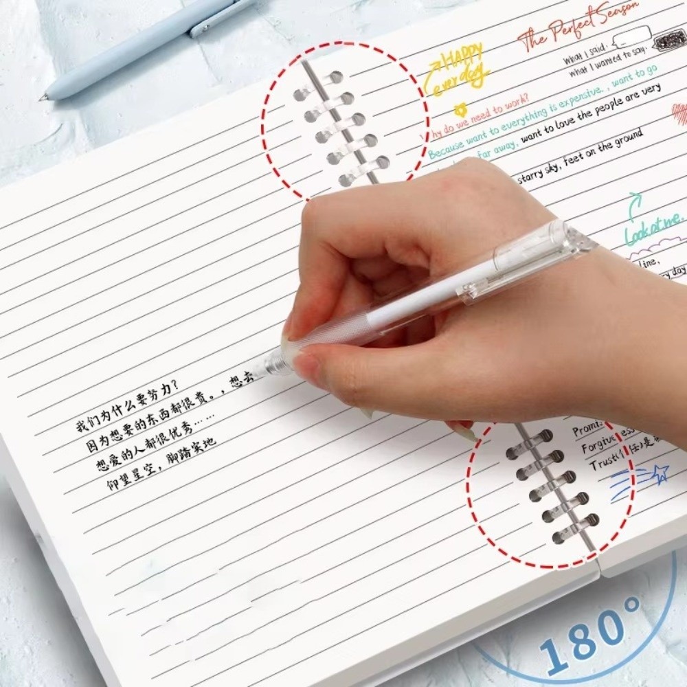 คาอุส‌ สมุดโน๊ตแหวน เครื่องผูก, เครื่องเขียนรีฟิล ก5 สมุดโน้ตแบบหลวม, แหวน เครื่องผูก ที่ถอดออกได้ 60 แผ่น หน้า ปกโน๊ตบุ๊ค - รูปที่ 3