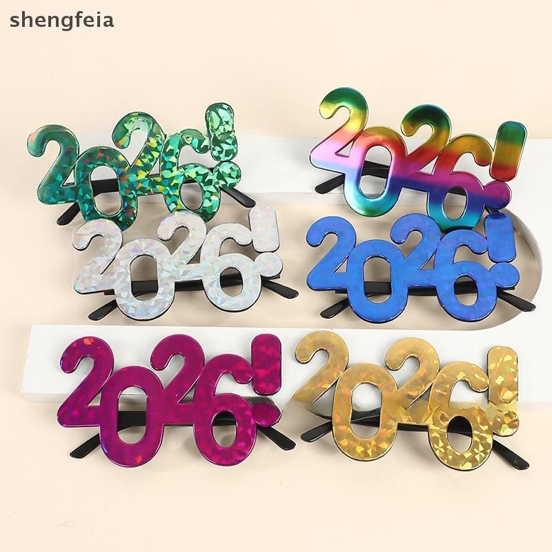 [SFI] 2026 จํานวนแว่นตาสวัสดีปีใหม่แว่นตาเพชร Glitter แว่นตากันแดดคอสเพลย์ Prop Xmas Party ตกแต่งแว่