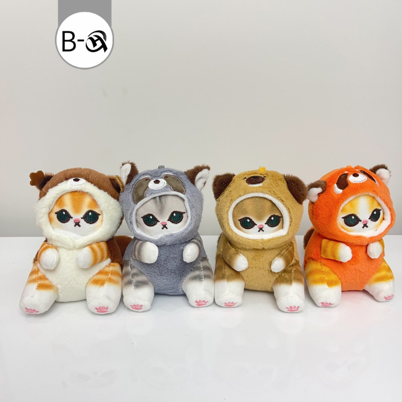 BHQ mofusand ตุ๊กตาหน้าแมว พวงกุญแจ ขนนุ่มนิ่ม ของเล่นตุ๊กตา