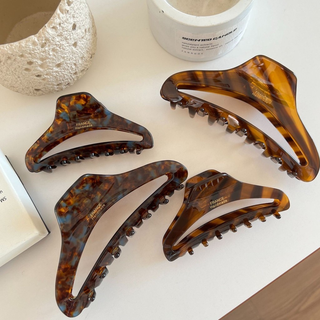 กิ๊บติดผมเครื่องประดับผม Lake Blue Coffee All-Match กิ๊บติดผม Acetate High-End Sense ขนาดใหญ่คว้าคลิ