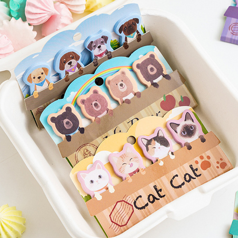 120 แผ่นน่ารักการ์ตูนสัตว์ Series Thumb Classification Index Sticky Notes โรงเรียนสํานักงาน Tearable Memo กระดาษ