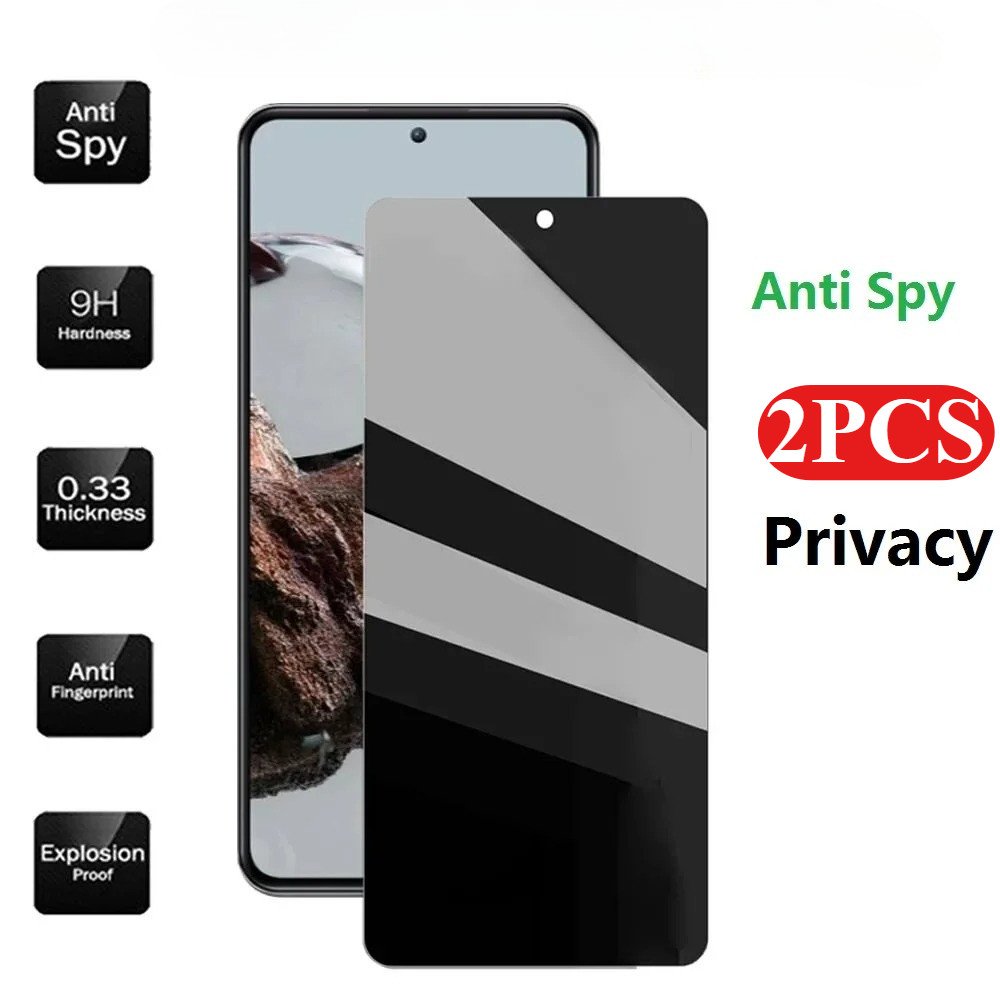 2PCS Anti Spy ความเป็นส่วนตัวฟิล์มกระจกนิรภัยสําหรับ HMD XR21 Vibe Skyline Ridge Pulse + Pro Key Hyp