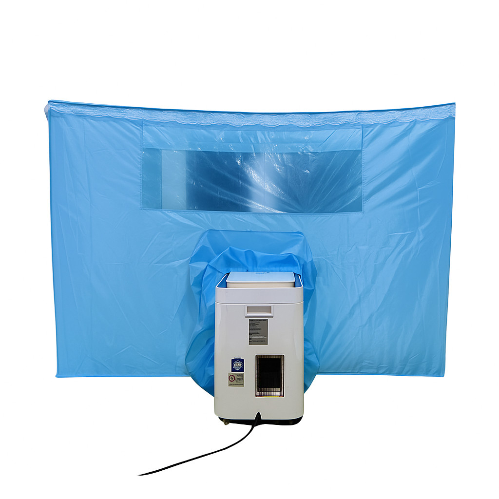 มุ้งสำหรับแอร์เคลื่อนที่ เก็บเย็น เหมือนอยู่ห้องแอร์ WIMAN แอร์มุ้งสีฟ้า