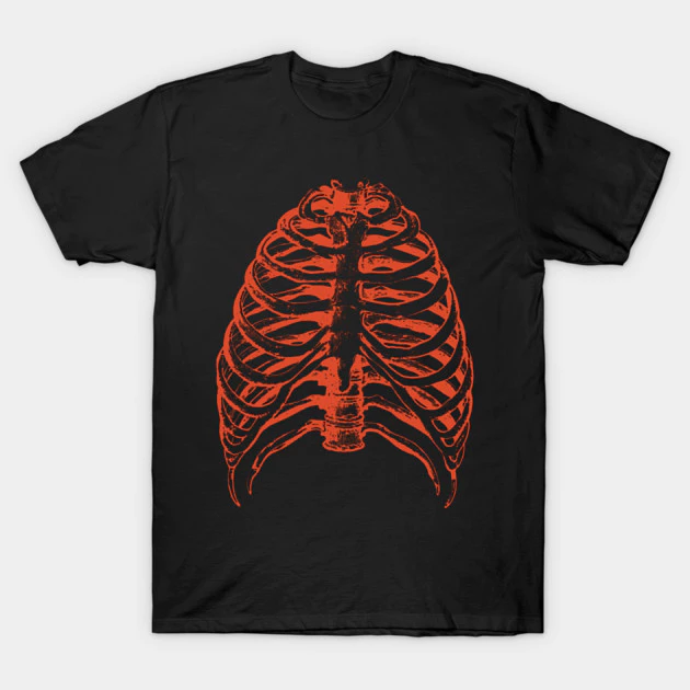 เสื้อยืด Vintage Red Rib Cage Oversize - รูปที่ 1