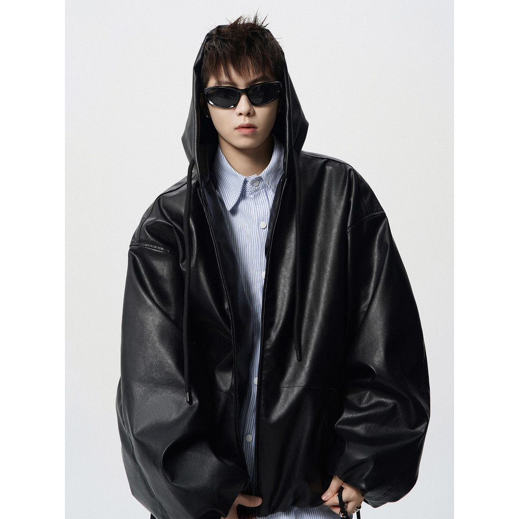 Suikone American Street PU Jacket หนังPU สไตล์เรโทร สำหรับผู้ชายและผู้หญิง เหมาะสำหรับการขับมอเตอร์ไซค์และสวมใส่ในวันที่อากาศเย็น