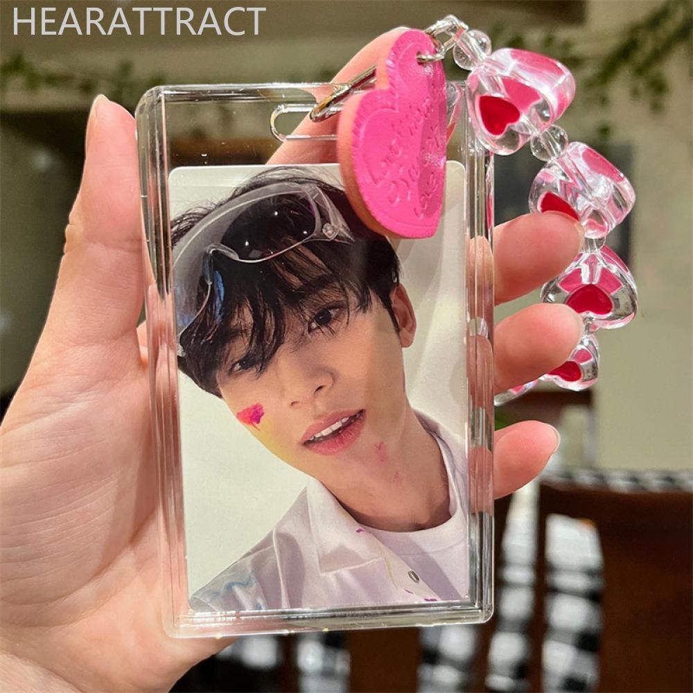 HEARATTRACT 3 นิ้ว Photocard Holder อะคริลิคบัตรเครดิต ID Bank Card Photo Display Holder Bus Subway 