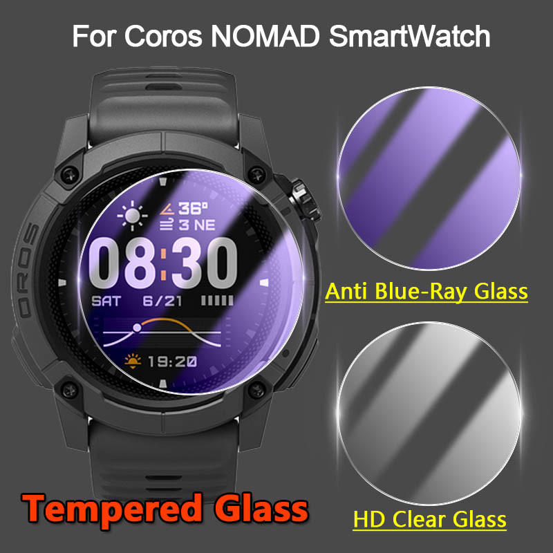 2/4/6 ชิ้นสําหรับ Coros NOMAD Sport Smart Watch 2.5D Ultra Slim Clear/Anti Purple Light 9H Tough กระ