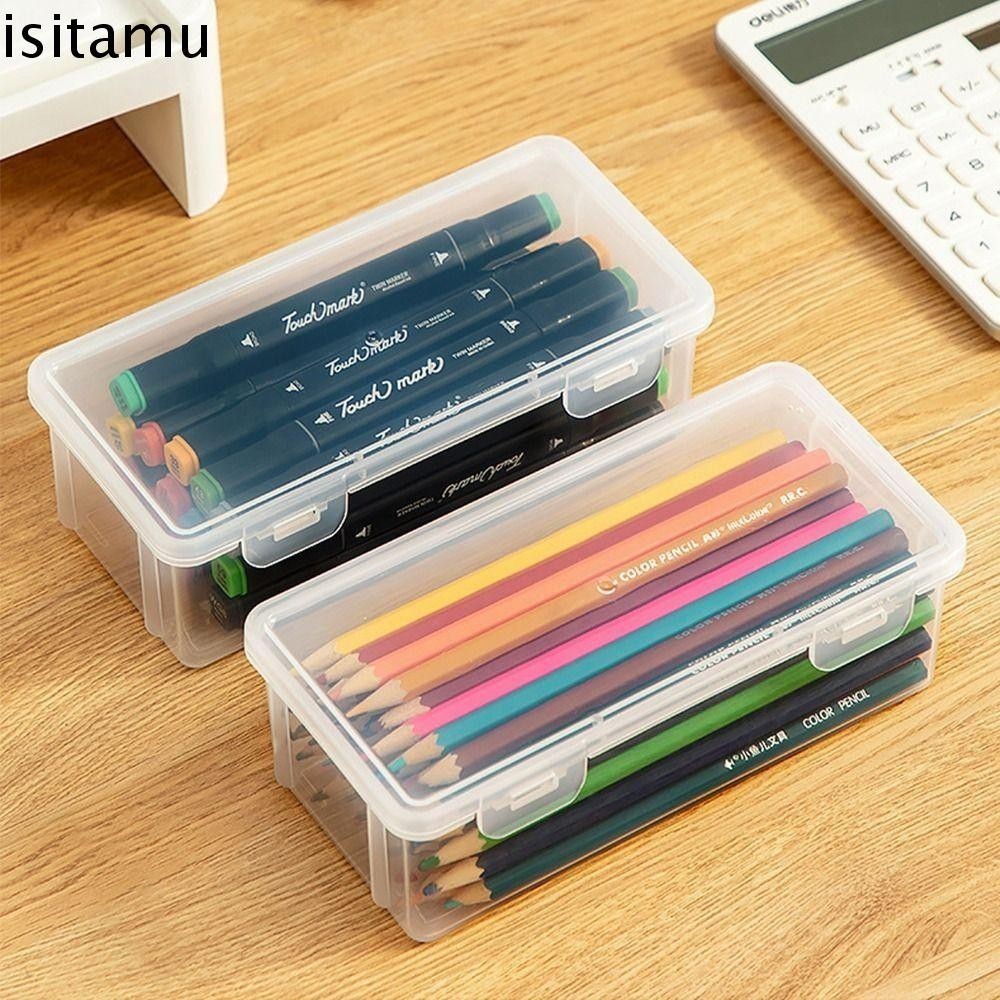 กล่องดินสอ อิสทาฟ พร้อมกล่องใส่เครื่องเขียนกันฝุ่นแบบหัวเข็มขัด, มัลติฟังก์ชั่พลาสติกใสกันน้ําปากกากรณีดินสออุปกรณ์การเรียน