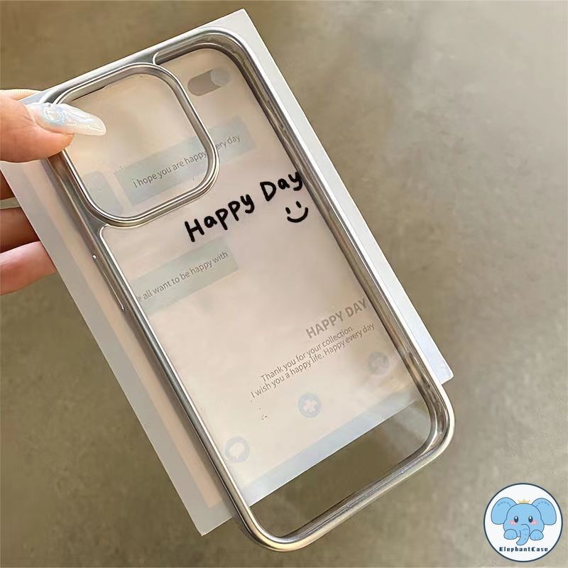 แฟชั่นง่ายน่ารักยิ้มเคสสุขสันต์วันเข้ากันได้กับ IPhone 15 14 12 13 11 Pro Max XR X XS MAX 15 7 8 14Plus SE 2020