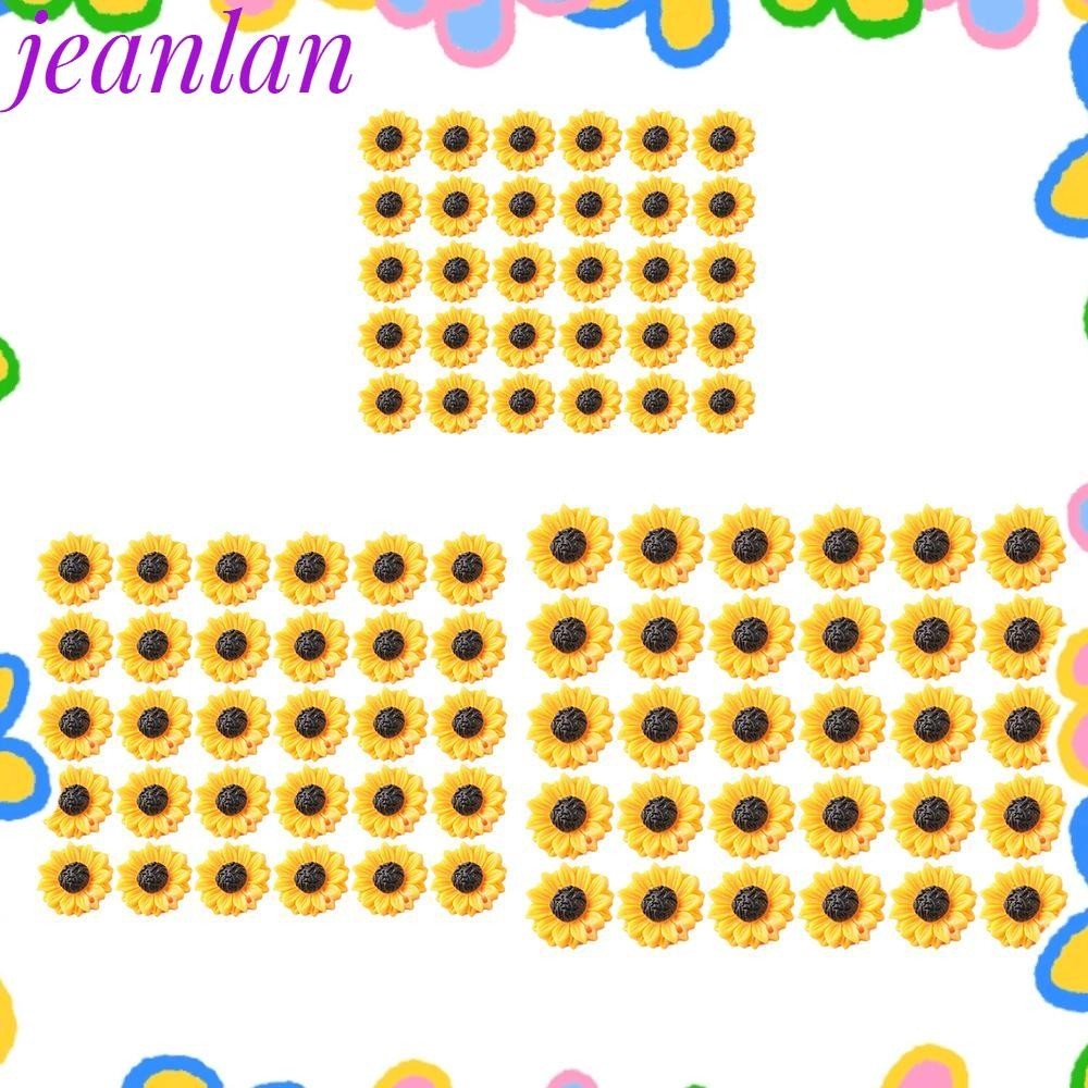 Jeanlan 30 ชิ้นดอกทานตะวัน Charms ต่างหู Charm DIY หัตถกรรม Mini สร้อยข้อมือเรซิ่น Flatback Cabochon