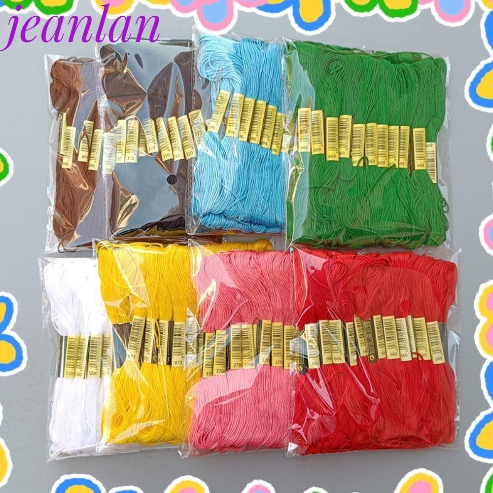 Jeanlan ด้ายปักครอสติช, ด้ายเย็บปักถักร้อยผ้าฝ้ายโพลีเอสเตอร์ที่ไม่ซ้ํากัน, 24 ชิ้น /8 เมตร /6 Strands Craft Gradient สีไหมขัดฟันเย็บ Skeins