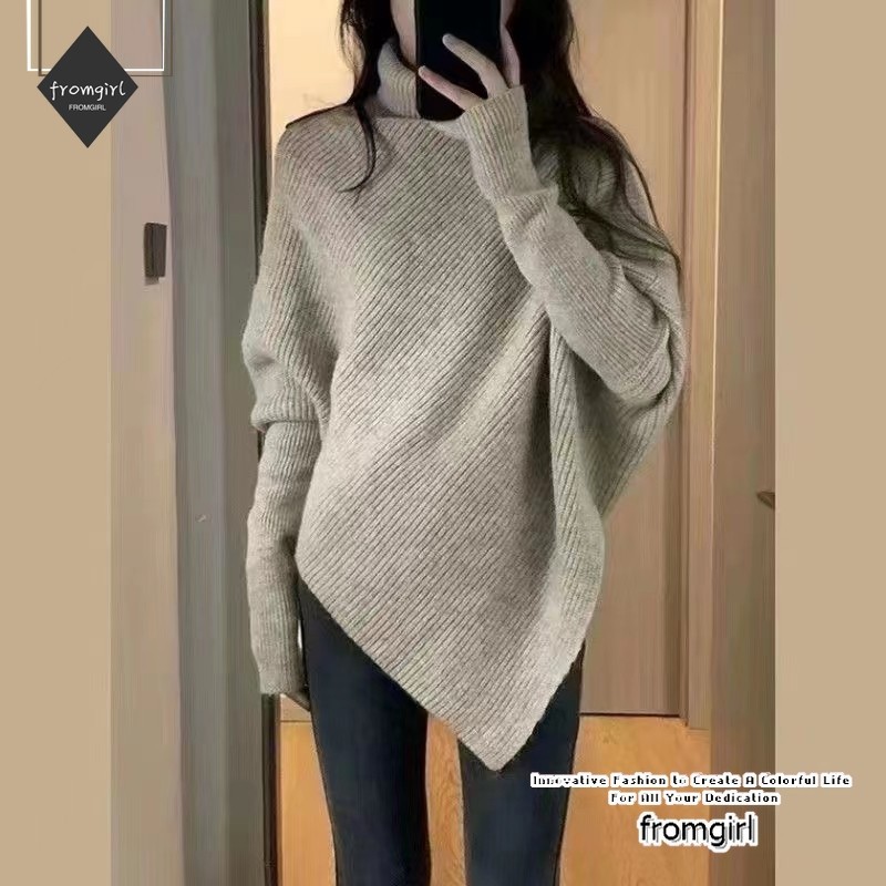 เสื้อไหมพรมคอเต่า เสื้อไหมพรมแขนยาวสีแดงเกาหลี