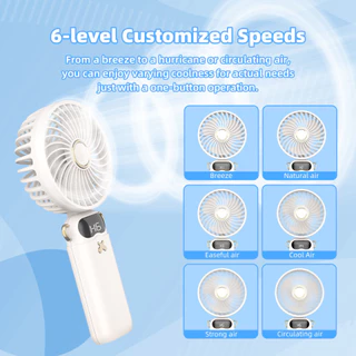 GOOJODOQ Versatile 3-in-1 Handheld Fan with Detachable Base and Phone Holder