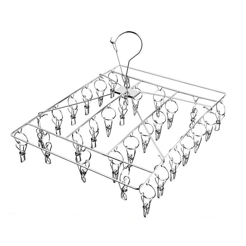 หนีบสแตนเลส หนีบผ้า ราวตากผ้าสเตนเลส ที่หนีบผ้า แบบโค้ง ไม้แขวนสแตนเลส No.C01030 - รูปที่ 7