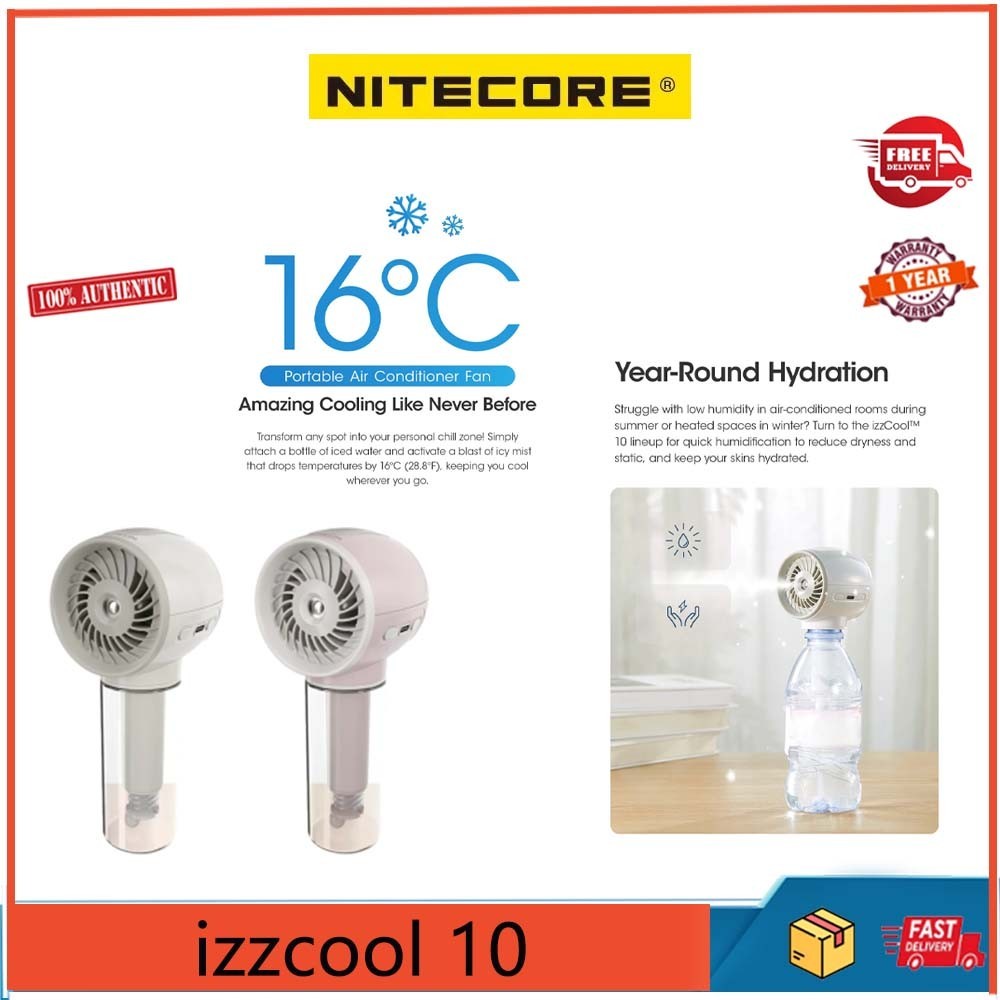 Nitecore izzcool 10 mini spray cooling mini fan desktop mobile air conditioning portable fan USB charging outdoor portable fan