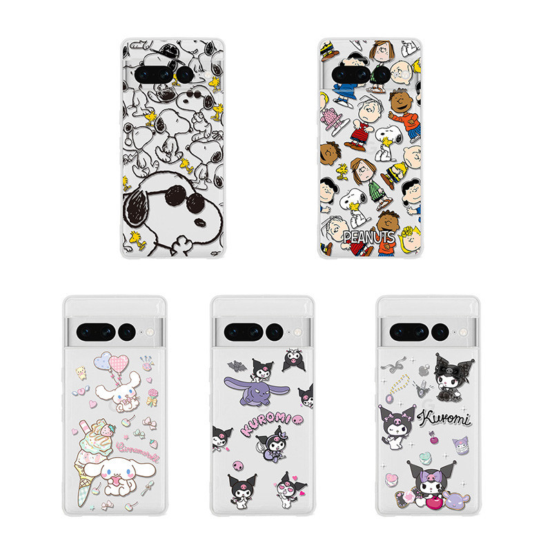พิมพ์ Charlie Snoopy Kuromi Clear Soft Case สําหรับ Google Pixel 8 Pro 8A 8 9 9A 9Pro XL 6 6A 7 7A 7 Pro ฝาครอบโทรศัพท์ปลอก