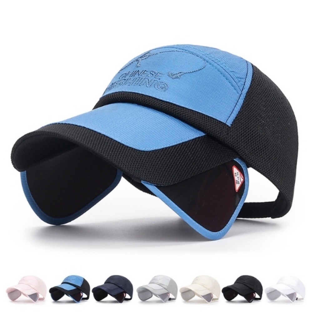 🐱 หมวก กันแดด บังข้าง หมวกตกปลา ปรับได้ โม่งคลุมหัว หมวกกันแดด ระบายอากาศ กัน UV กันฝุ่น กันร้อน 🐱