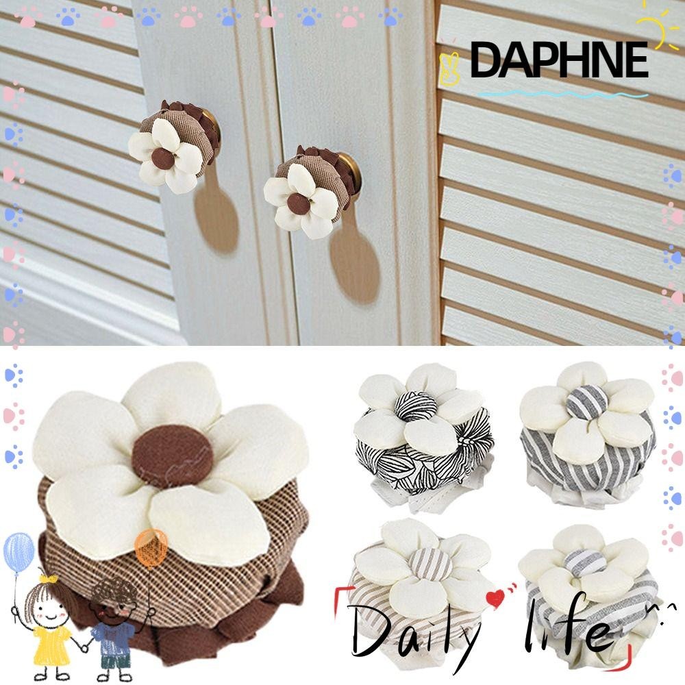 Daphne ถุงมือมือจับประตูลิ้นชัก, ถุงมือดึงลิ้นชักประตูตู้นุ่มป้องกันไฟฟ้าสถิตย์, ใช้งานง่ายลายดอกไม้ลูกบิดกลมครอบคลุมห้องนอน
