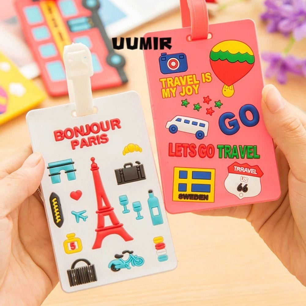 UUMIR แท็กกระเป๋าเดินทางการ์ตูนสไตล์การ์ตูน Tigger Stitch แท็กกระเป๋าเข็มขัดน่าร