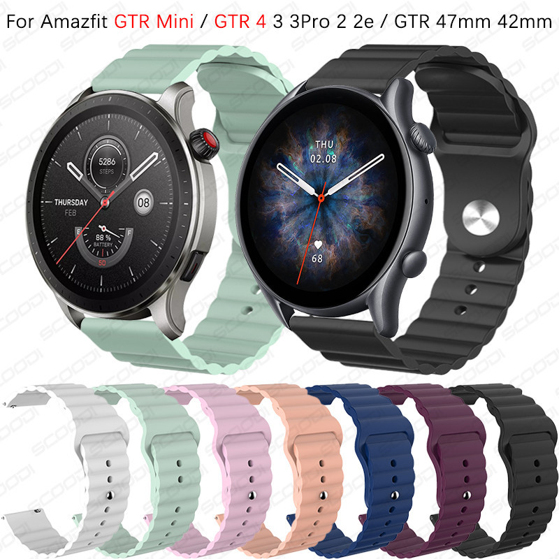 สายนาฬิกาซิลิโคนทดแทนสําหรับ Huami Amazfit GTR Mini / GTR 4 / 3 / 3 Pro / 2 / 2e / GTR 47 มม.42 มม.กีฬาสายนาฬิกาอัจฉริยะ