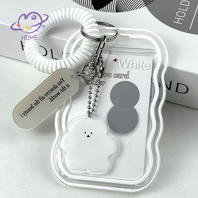 [mayhome] Ins Style Photocard Holder Transparent Card Holder Keychain Photo Sleeves Bus Card Student Card Case Photo Protector {TH}