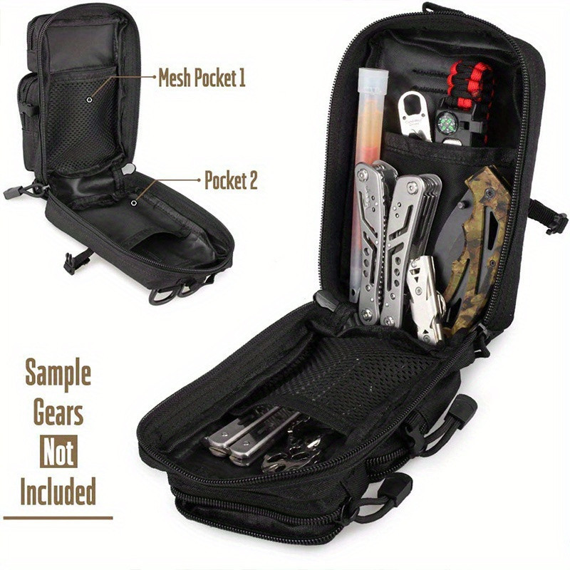 น้ําหนักเบา Molle 1000D EDC อุปกรณ์เครื่องมือและกระเป๋าโทรศัพท์มือถือเหมาะสําหรับการตั้งแคมป์กลางแจ้ง survival EMT กระเป๋าเก็บเครื่องมือปฐมพยาบาล - รูปที่ 3