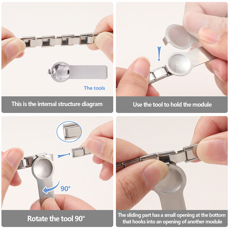 ปาก 2025 ใหม่แฟชั่น Diamond Dot Heart Charm อิตาลี Links Fit 9 มม.สร้อยข้อมือเครื่องประดับสแตนเลส DIY ทํา