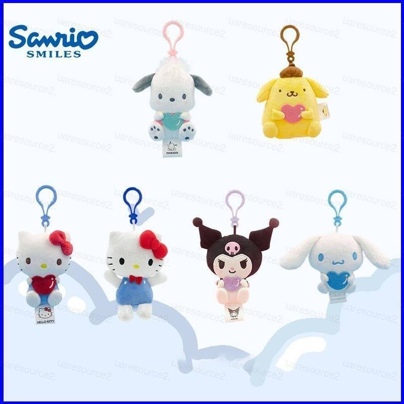 Sqk Sanrio Kuromi HelloKitty Cinnamoroll การ์ตูนน่ารักพวงกุญแจจี้ของเล่นตุ๊กตาจี้กระเป๋านักเรียนอุปกรณ์เสริม