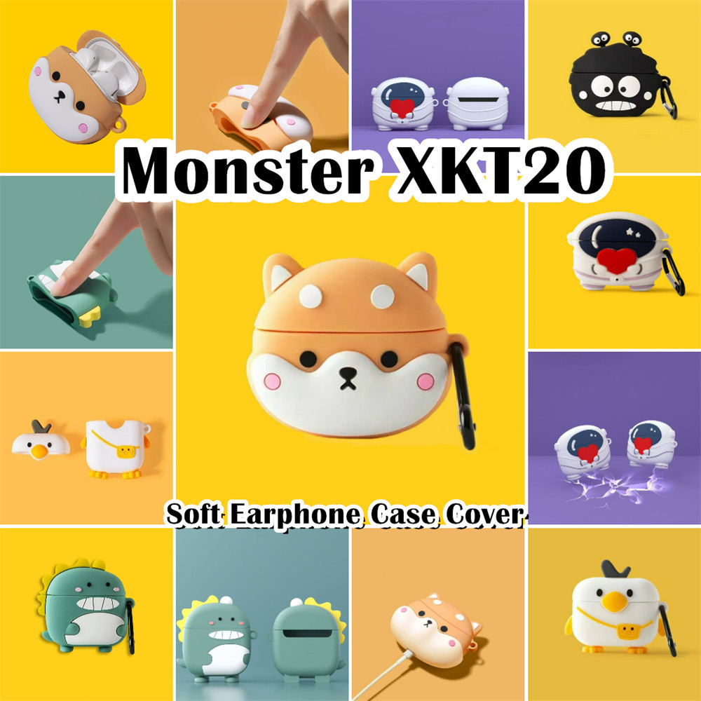 imamuraFor Monster XKT20 Case Creative น่ารักการ์ตูนซิลิโคนอ่อนนุ่มหูฟังกรณีปลอกฝาครอบ