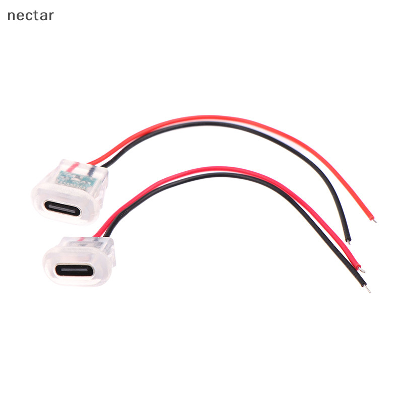Tar 2pin USB TYPE C ประเภทอินพุตชาร์จซ็อกเก็ตไฟ LED แผ่นกันน้ํา USB-C พอร์ต TYPE-C หญิงเชื่อมต่อแจ็ค N